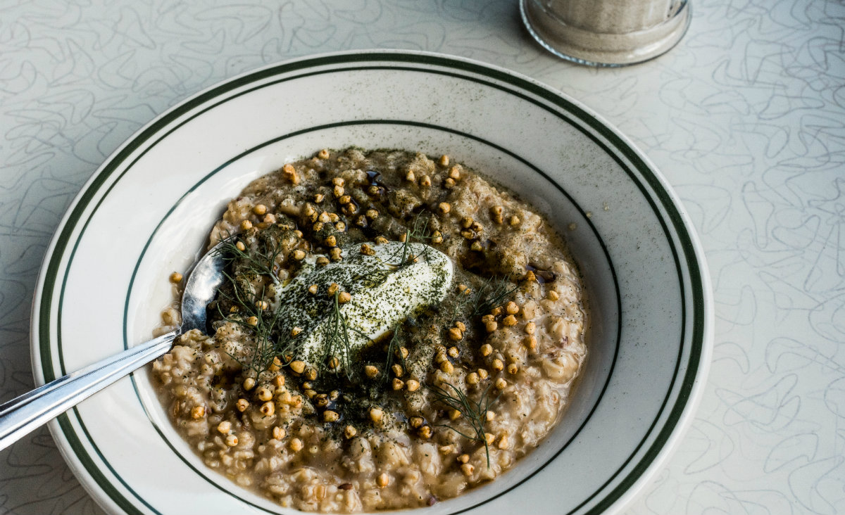 Porridge cooked in tea made from Earl Grey. Photos by Lawrence Braun.