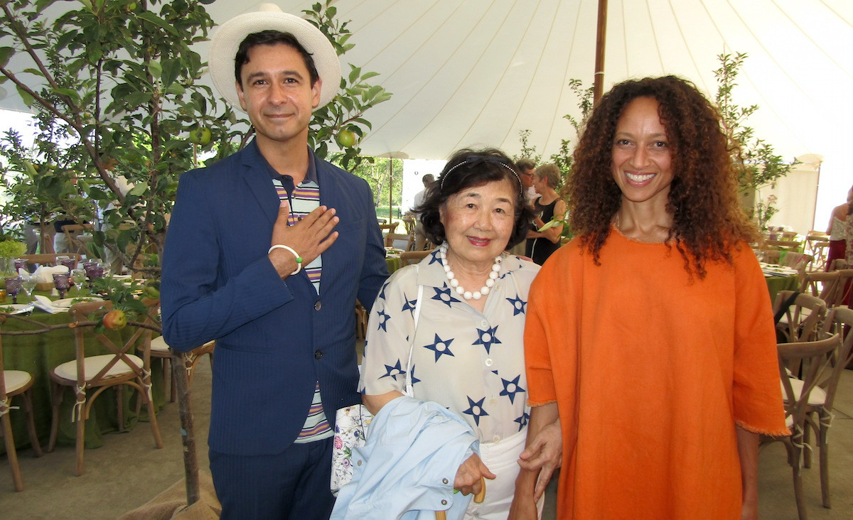 Choreographer Jonah Bokaer, gala committee member Helen Little, and PS21 board member Jennifer Newman