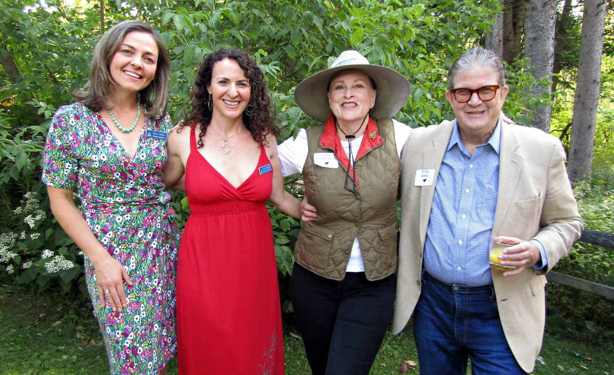 Becky Cushing, BWS sanctuary director, Stephanie Bergman, BWS development manager, Lenox Garden Club President Hilary Somers Deely and Phil Deely