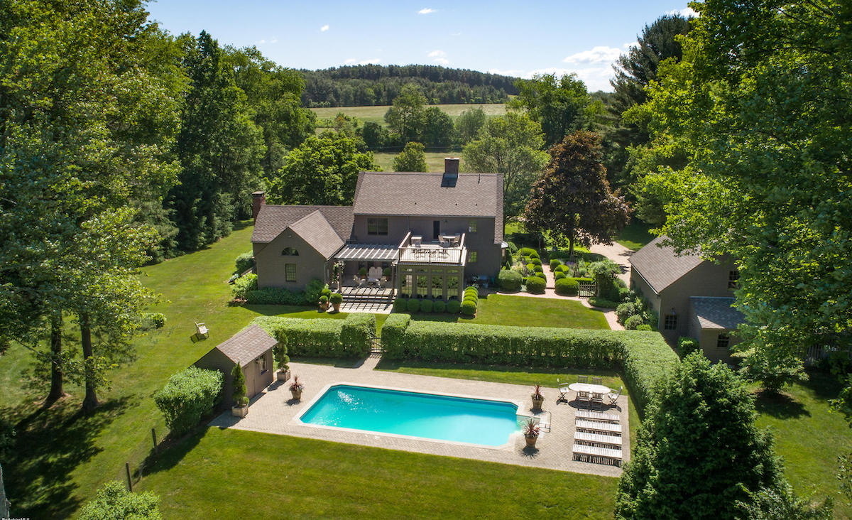 Aerial view with pool