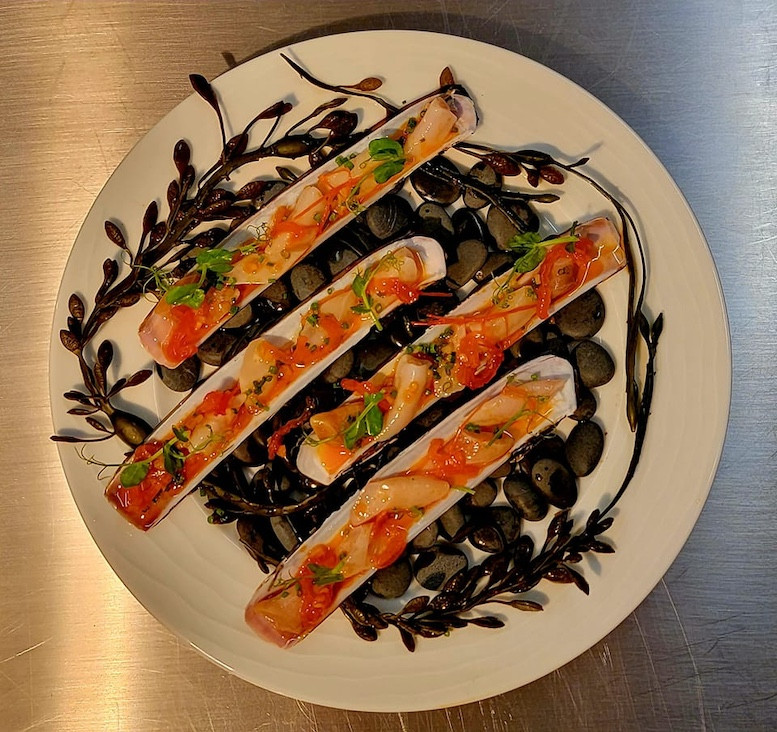 Razor clams. Photos courtesy of The Elm Razor clams. Photos courtesy of The Elm