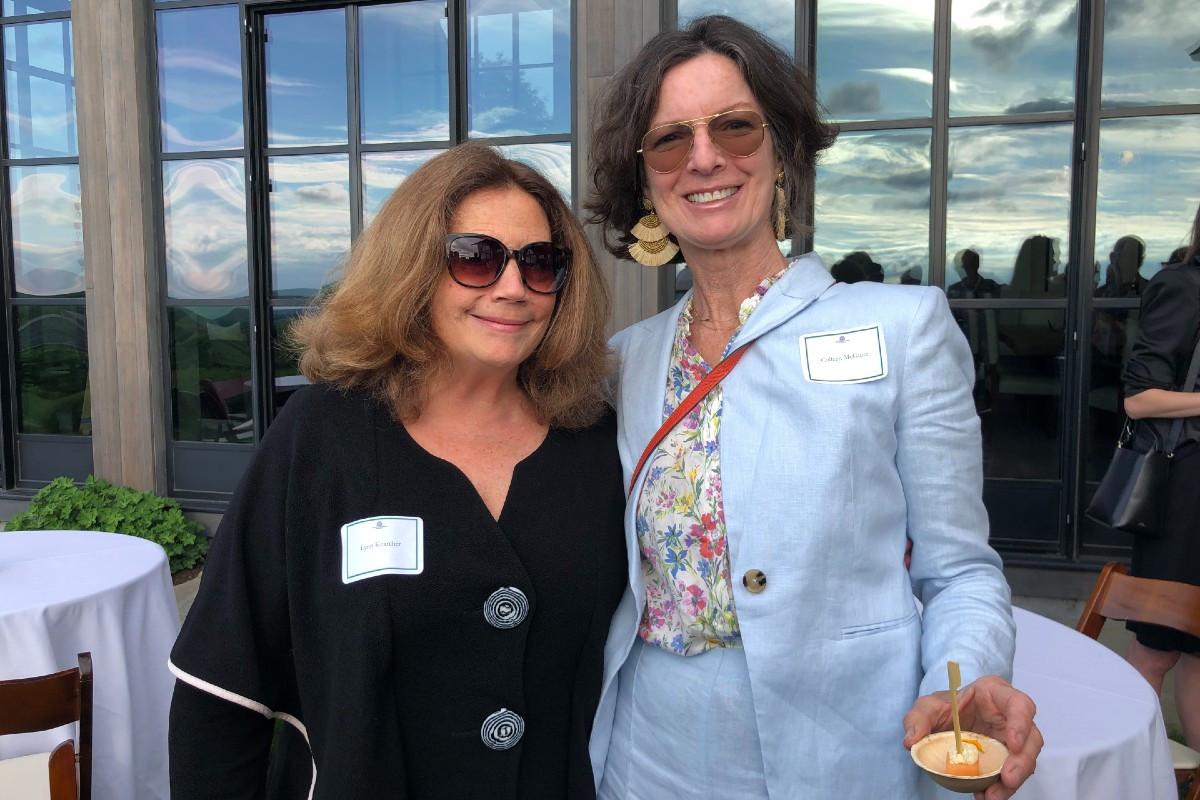 Lynn Kearcher, a town selectman, and Colleen McGuire, an artist whose work was included in the live auction Lynn Kearcher, a town selectman, and Colleen McGuire, an artist whose work was included in the live auction