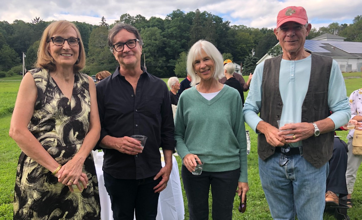 Cathy Redlich, president of Ancram Opera House's board of directors; Jeffrey Mousseau, AOH co-director; Joan Hunter and Jim Hunter