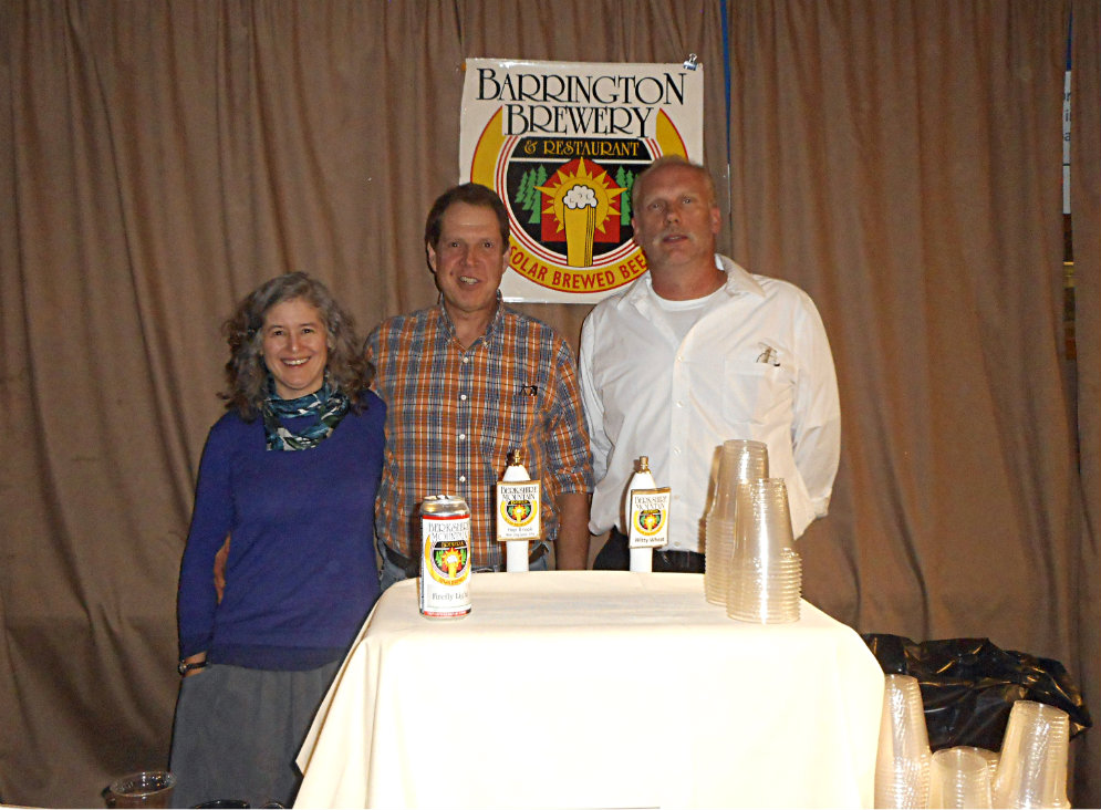 Barrington Brewery's Nancy Dutton and owner Andrew Mankin, with server Mike Roper.