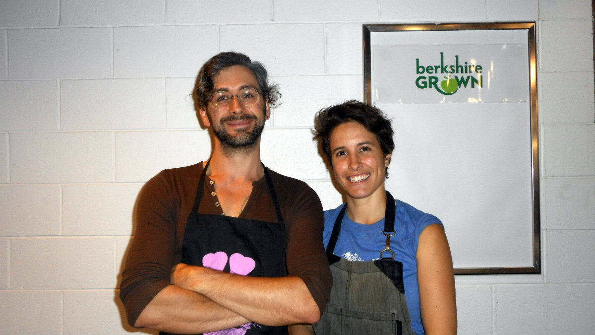 From The Stagecoach Tavern, Peter Tiso, front-of-house manager, and chef Laurel Barkan, whose featured farms were Pigasso Farm and MX Morningstar.