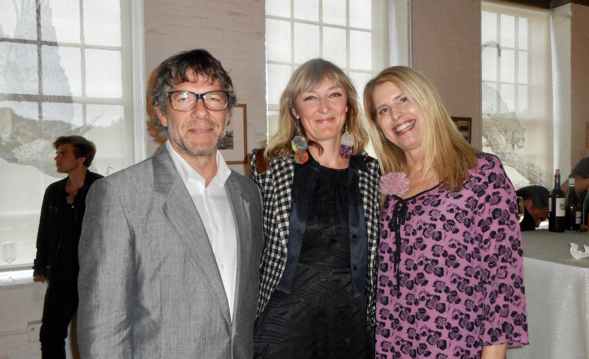 Tony Colton with two of the Consenses contributors, Meghan Hildebrand, an artist, and Elise Paschen, a poet. Tony Colton with two of the Consenses contributors, Meghan Hildebrand, an artist, and Elise Paschen, a poet.