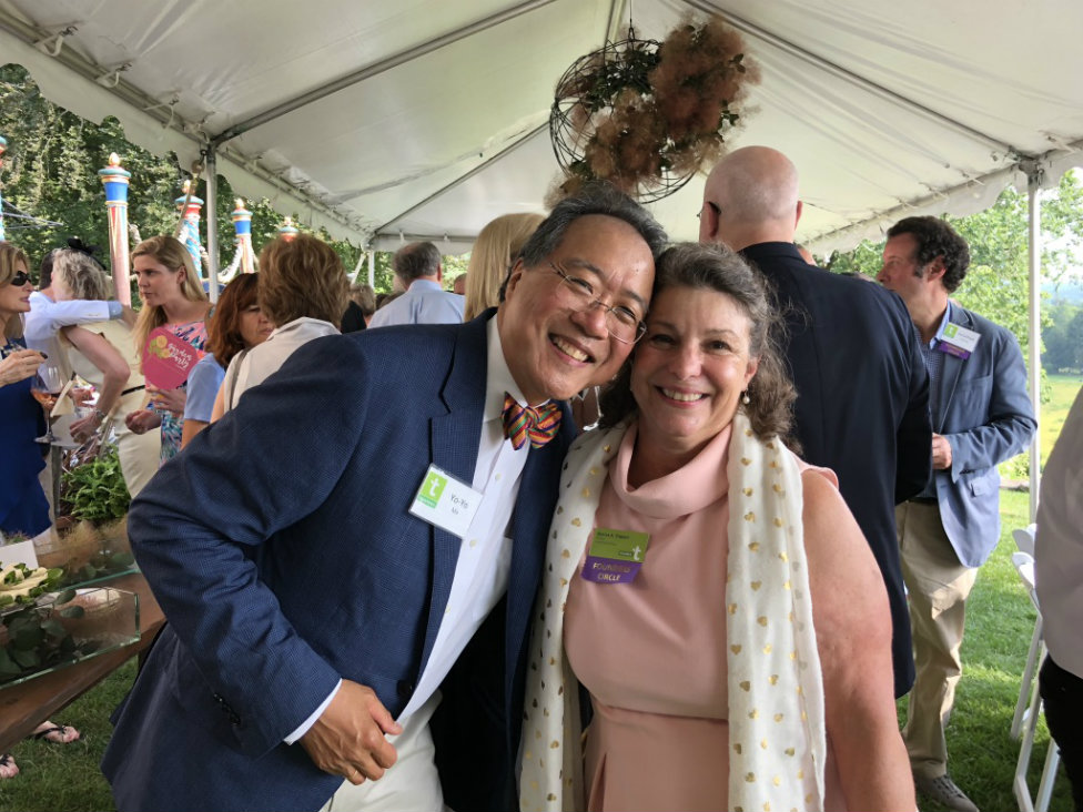 Cellist and Berkshires resident Yo-Yo Ma with Denise Trapani, director of leadership giving and a Founders Circle member. Cellist and Berkshires resident Yo-Yo Ma with Denise Trapani, director of leadership giving and a Founders Circle member.