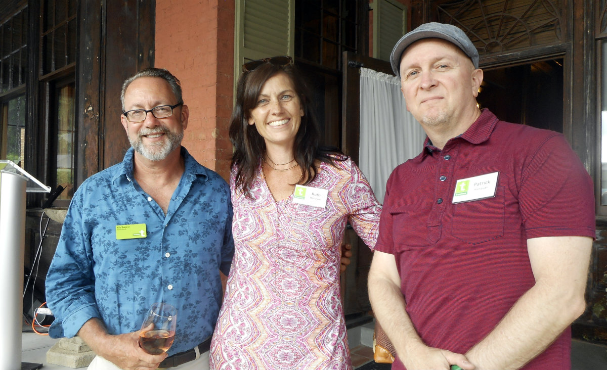 Naumkeag horticulturist Eric Ruquist, Ruth Hanavan and Patrick Hanavan of Extreme Reach. Naumkeag horticulturist Eric Ruquist, Ruth Hanavan and Patrick Hanavan of Extreme Reach.