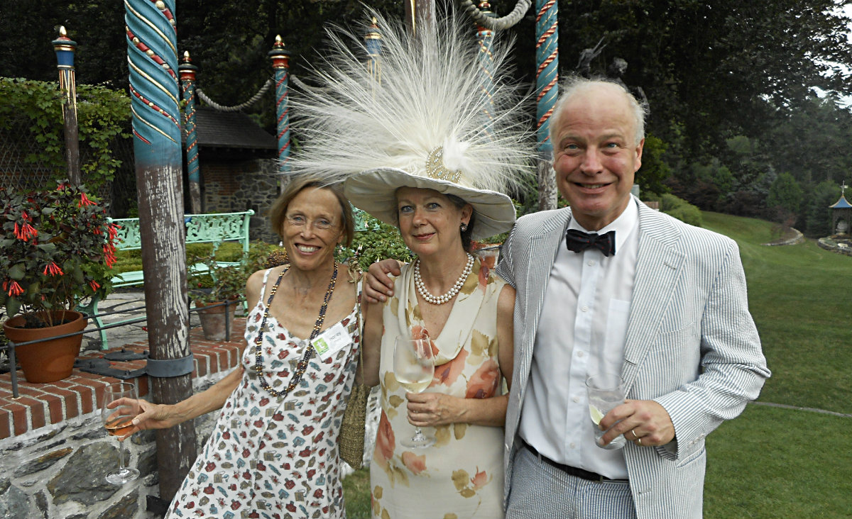 Photographer Honey Sharp, Pamela Esler in a hat from Paris, and Carl Sprague, production designer. Photographer Honey Sharp, Pamela Esler in a hat from Paris, and Carl Sprague, production designer.