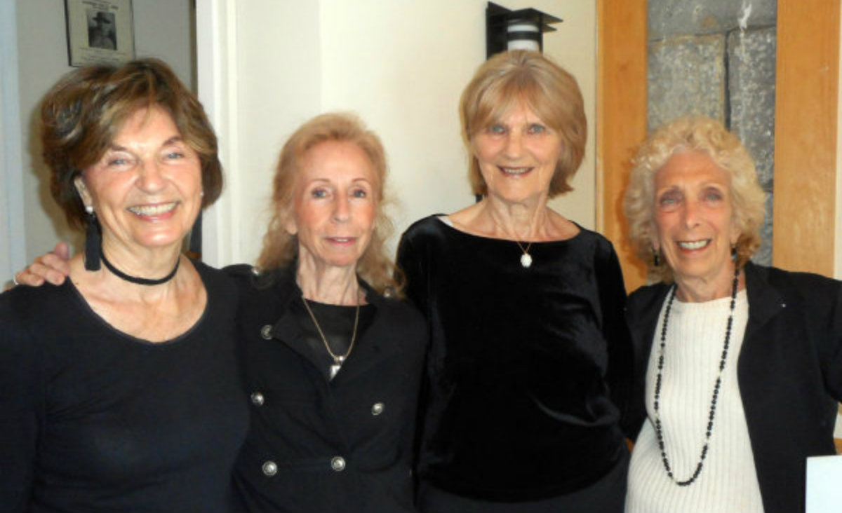 The smiling welcome committee: June Wink, Dassy Herman, Jane Hason and Rita Kasky. The smiling welcome committee: June Wink, Dassy Herman, Jane Hason and Rita Kasky.