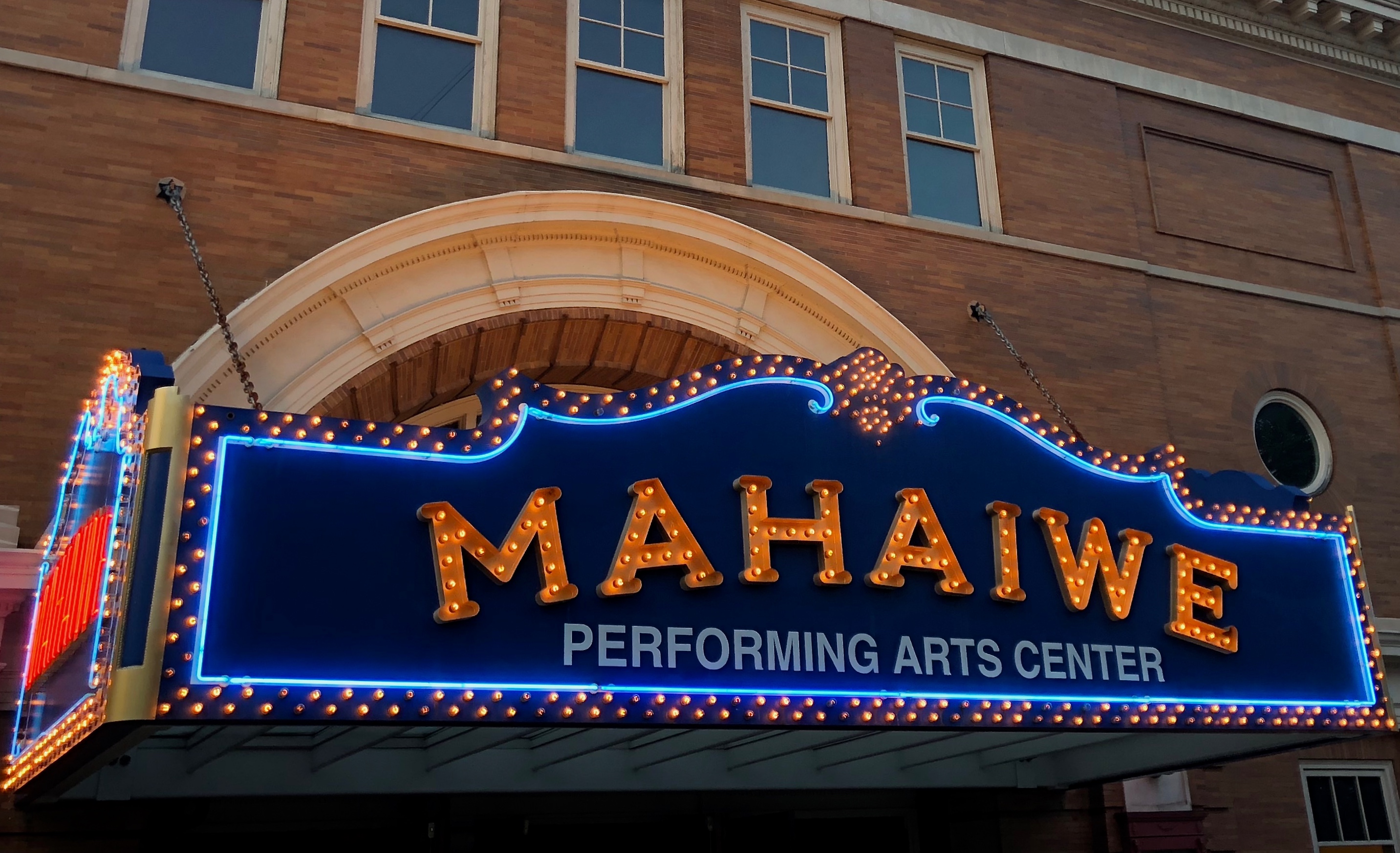 The theater's original 1930s marquee was reconstructed as part of the Mahaiwe Performing Arts Center $9 million restoration project.