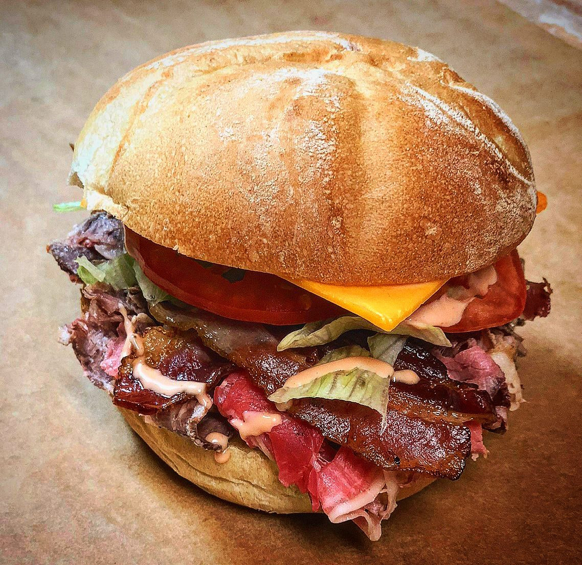 Roast beef with bacon Roast beef with bacon