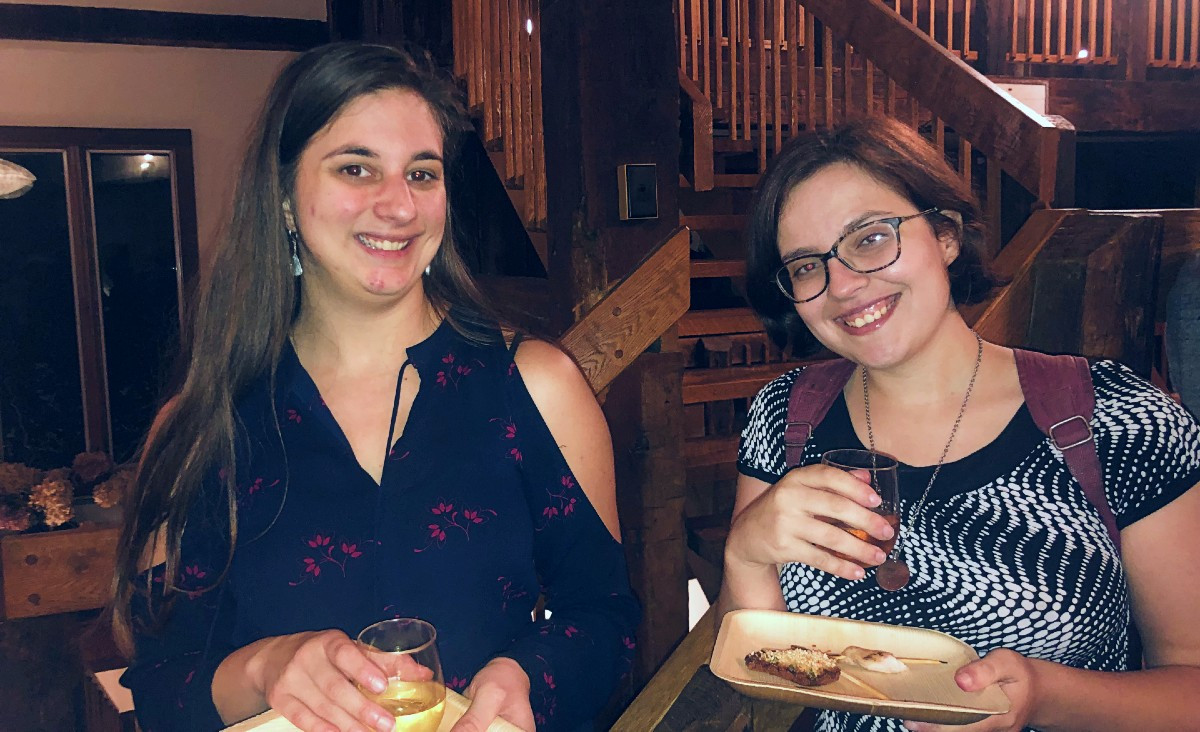 The Center's stage manager Hannah Schiffer, and Lyra Abbott, assistant stage manager