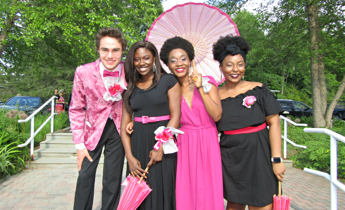 Evan Silverstein, Cat Christmas, Ashli Funches and Angelique Dinn, all from the Summer Conservatory Program, greeted guests. Evan Silverstein, Cat Christmas, Ashli Funches and Angelique Dinn, all from the Summer Conservatory Program, greeted guests.