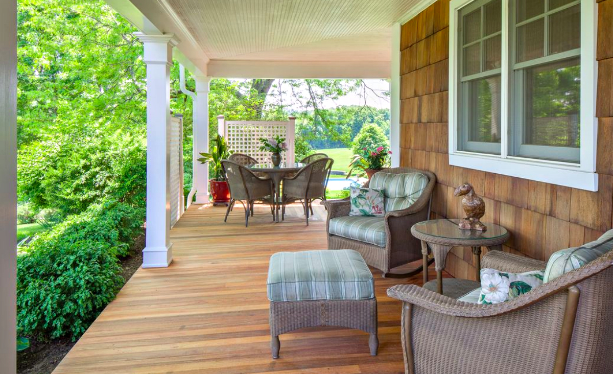 Deck overlooking property Deck overlooking property