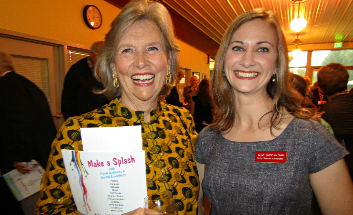 Author Barbara Bonner with Elissa Haskins-Vaughan, Berkshire South's director of development and communications.