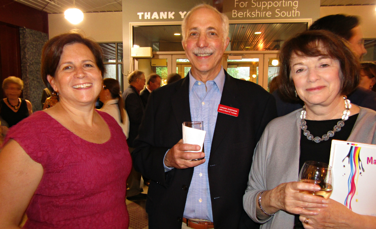 Jennifer Trabakin, Great Barrington town manager,&nbsp;with trustee Gordon Josephson and Susan Josephson.