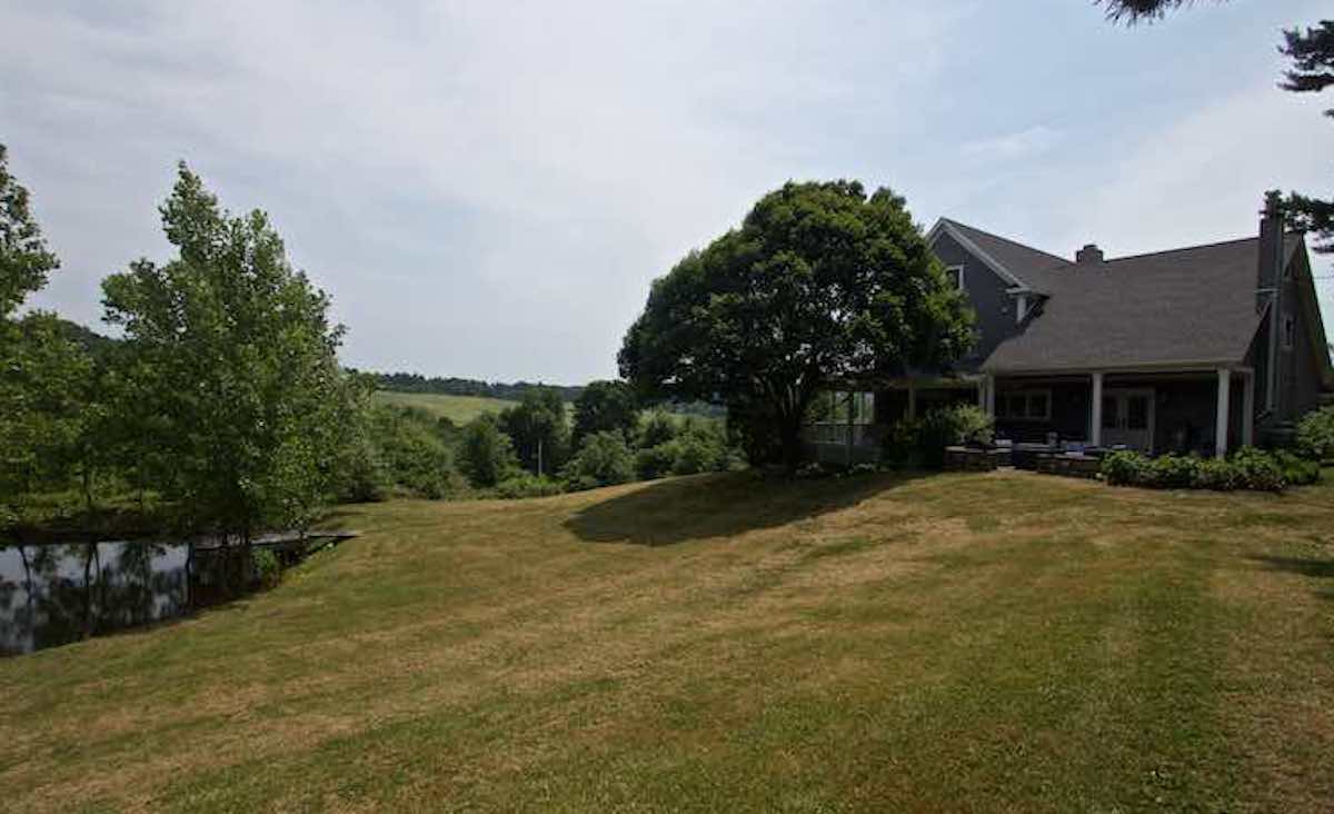 Exterior with pond