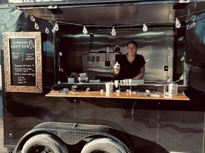Megan Kitsock, at home behind the ice cream counter of Supreme Soft Serve Megan Kitsock, at home behind the ice cream counter of Supreme Soft Serve