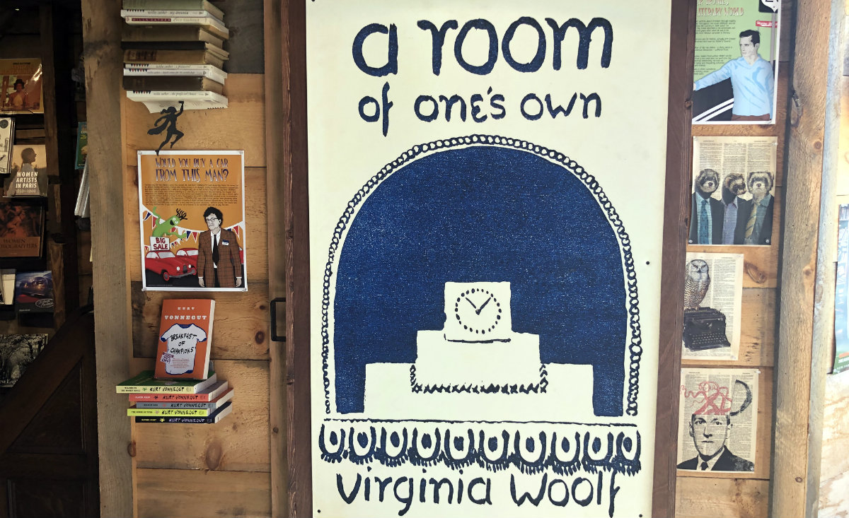 Bathroom with a sense of humor at The Book Mill