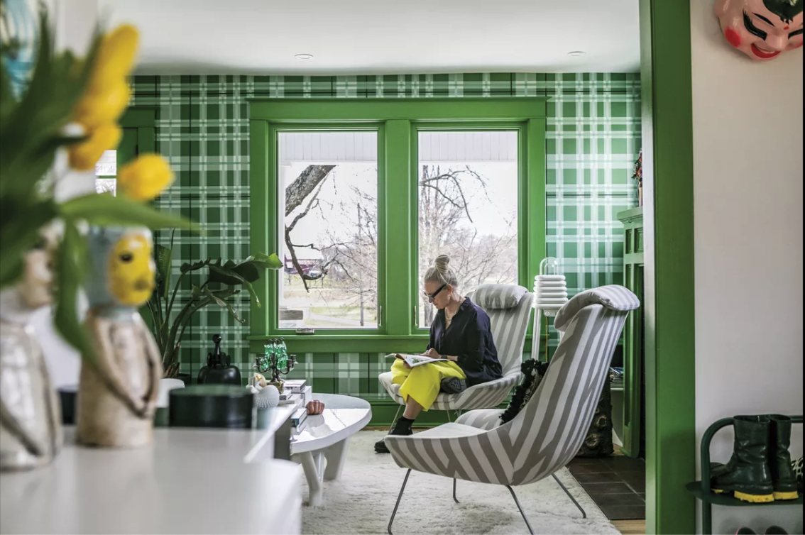 Designer Ghislaine Vinas in her living room. When Vinas takes on a new project, she and her clients tend to get very close. “Ghislaine has found herself folding a bachelor’s underwear,” explains her husband and business partner Jaime Vinas of his wife’s deep commitment to projects. “We’ve become so friendly with some clients that we’ve even travelled with them. Some clients are now our closest friends.” - Winona Barton-Ballentine Designer Ghislaine Vinas in her living room. When Vinas takes on a new project, she and her clients tend to get very close. “Ghislaine has found herself folding a bachelor’s underwear,” explains her husband and business partner Jaime Vinas of his wife’s deep commitment to projects. “We’ve become so friendly with some clients that we’ve even travelled with them. Some clients are now our closest friends.” - Winona Barton-Ballentine