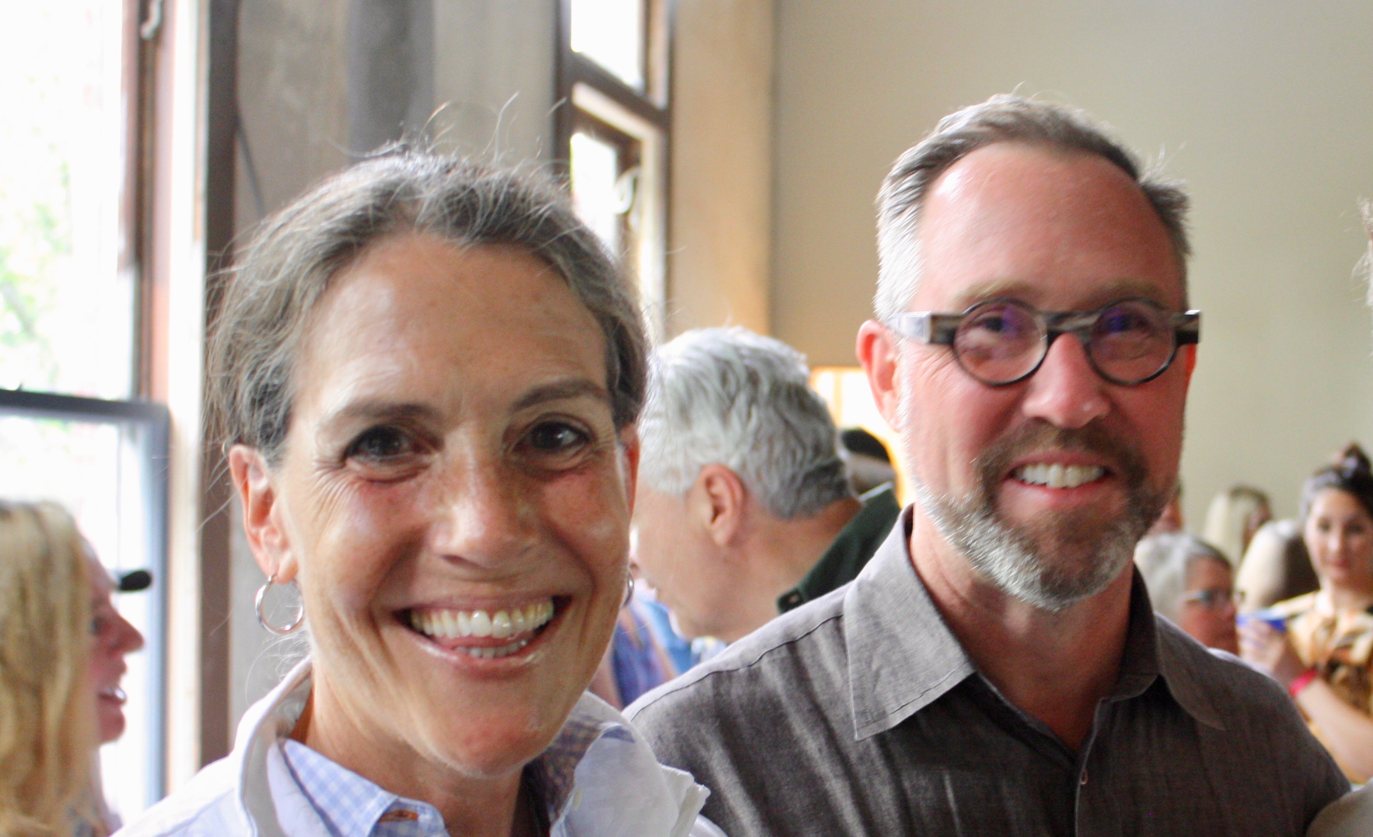 Torrie Larson and architect Doug Larson, who volunteered to design the renovations of the center