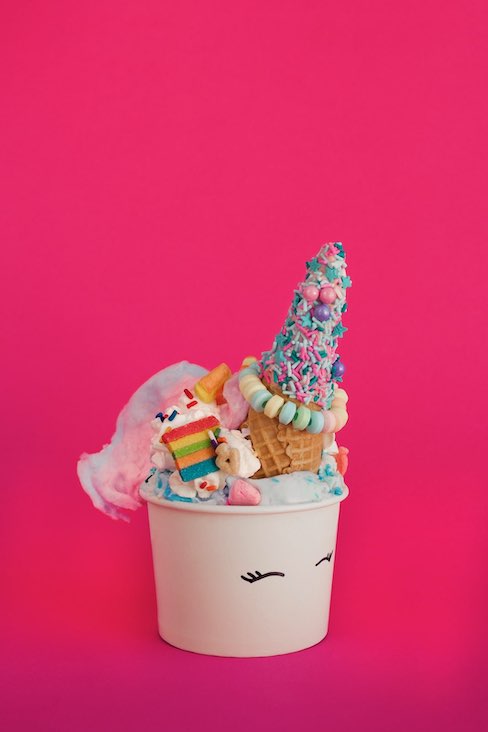 Unicorn sundae.&nbsp;Photo courtesy of Kelly's Creamery