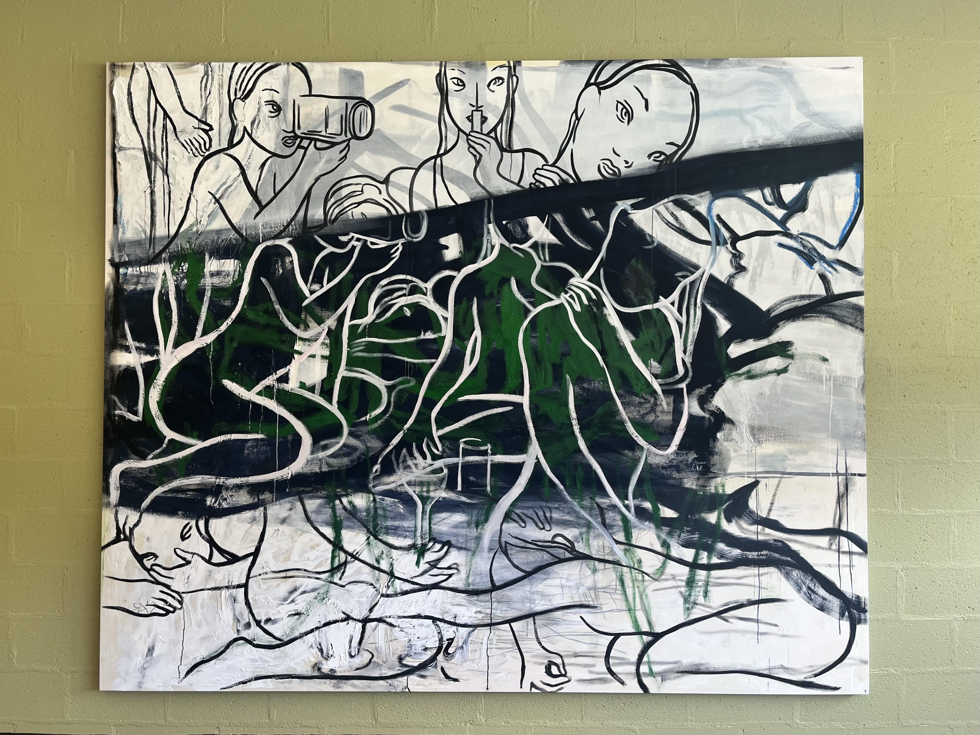 Oil and acrylic painting by Rita Ackermann&nbsp; - Andrew Amelinckx