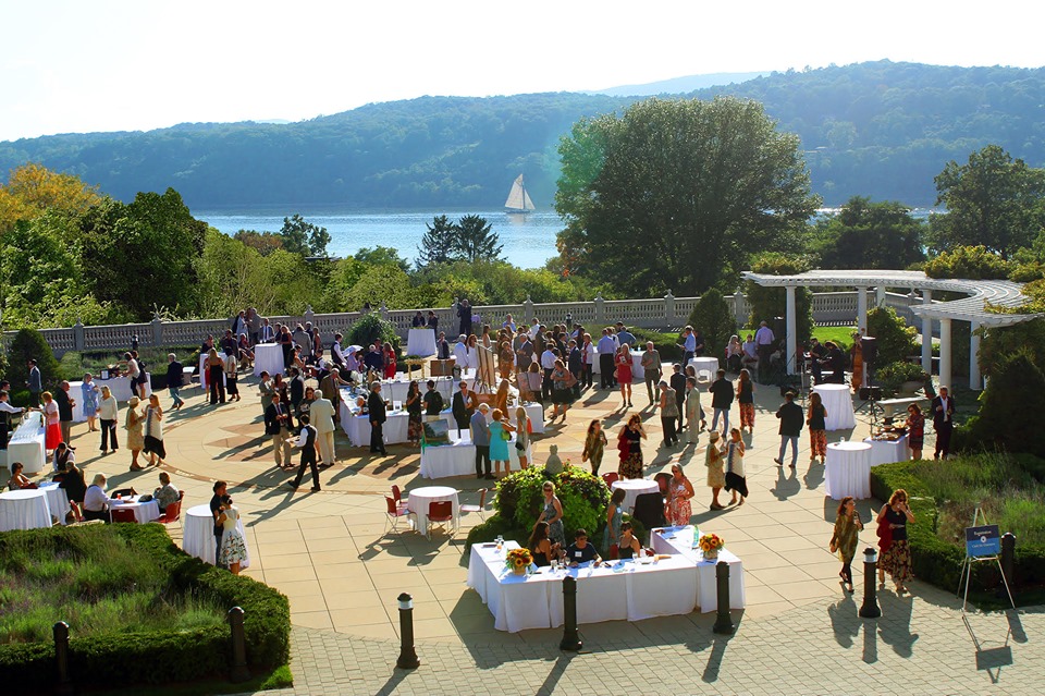 Last year's Chefs for Clearwater event at the CIA with the sloop in the distance. Photos provided by Chefs for Clearwater.&nbsp;