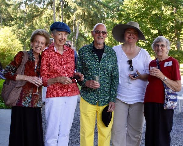 Events committee member Robin Waxenberg, longtime volunteers Duane and Linda Watson, board member and director of the events committee Colleen Bloxham and docentMarion Baldaun. (Wilderstein’s ad hoc curator, Duane Watson and wife Linda have been volunteers at the site for nearly 30 years. They have been integral to the huge task of cataloging the materials at the property which now fill a 60,000 item database.) Events committee member Robin Waxenberg, longtime volunteers Duane and Linda Watson, board member and director of the events committee Colleen Bloxham and docentMarion Baldaun. (Wilderstein’s ad hoc curator, Duane Watson and wife Linda have been volunteers at the site for nearly 30 years. They have been integral to the huge task of cataloging the materials at the property which now fill a 60,000 item database.)