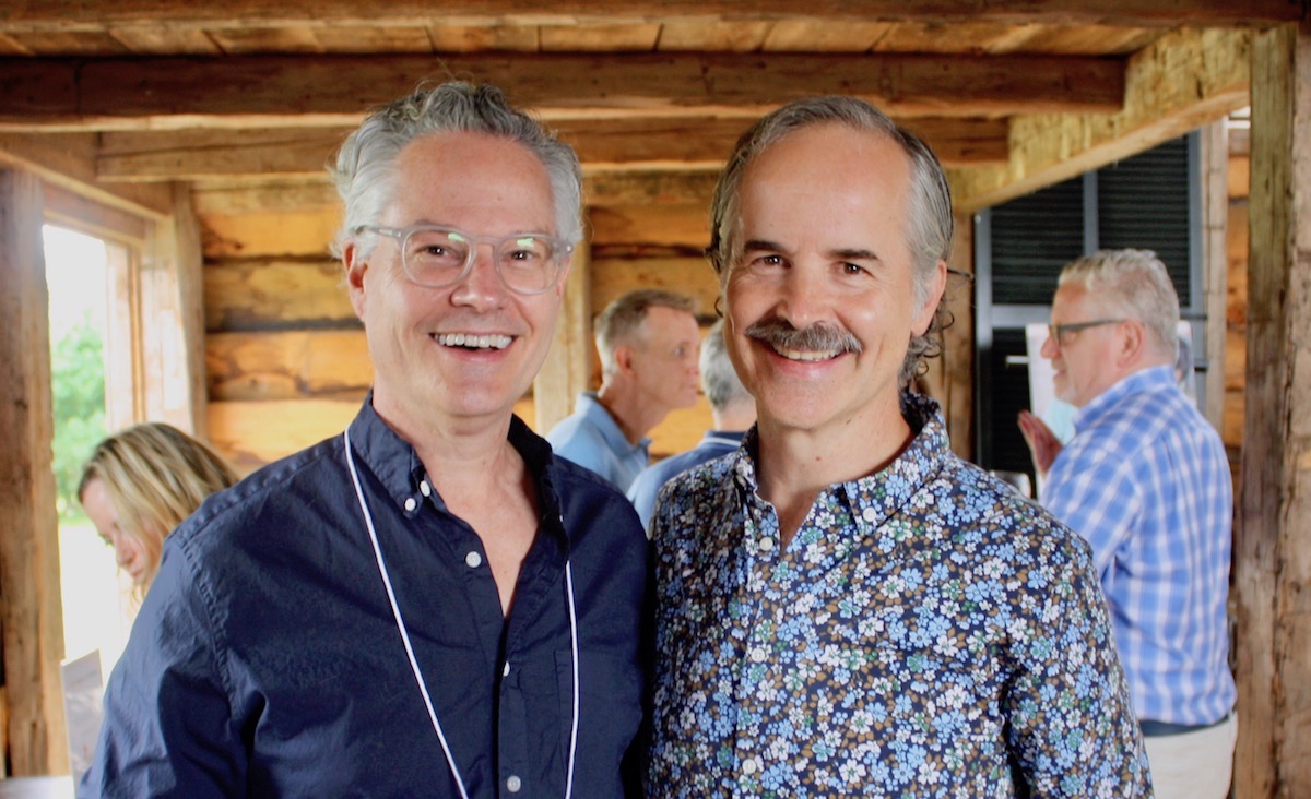 Smiling through the pain:&nbsp;Doug Wingo was having fun despite&nbsp;being stung in the face by a bee just before this picture was taken. Wingo is the principal&nbsp;and Tim Legg the creative director at Wingo NYC.