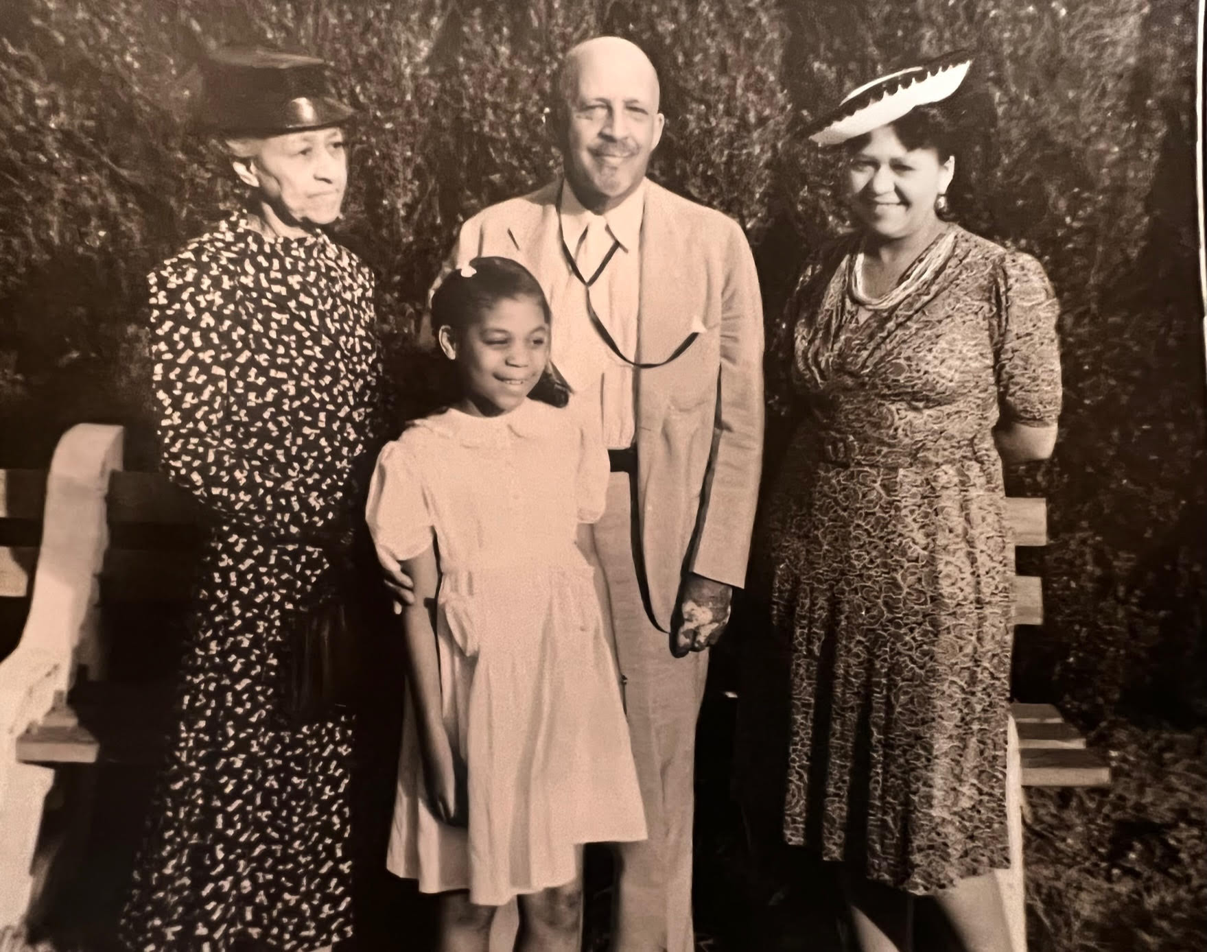 W.E.B. Du Bois's 72nd birthday, Feb. 23. 1942, Athens, GA. with Nina Gomer Du Bois, his wife;&nbsp;Williams Irvin, age 6, his granddaughter;&nbsp;and&nbsp;Nina Yolande Du Bois Williams, his daughter.&nbsp;