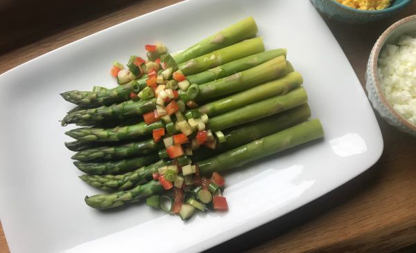 Recipe: Asparagus With Chopped Egg Vinaigrette