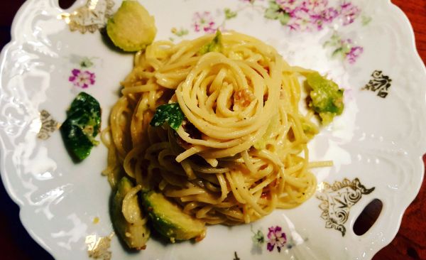 Recipe: Pasta Carbonara with Brussels Sprouts