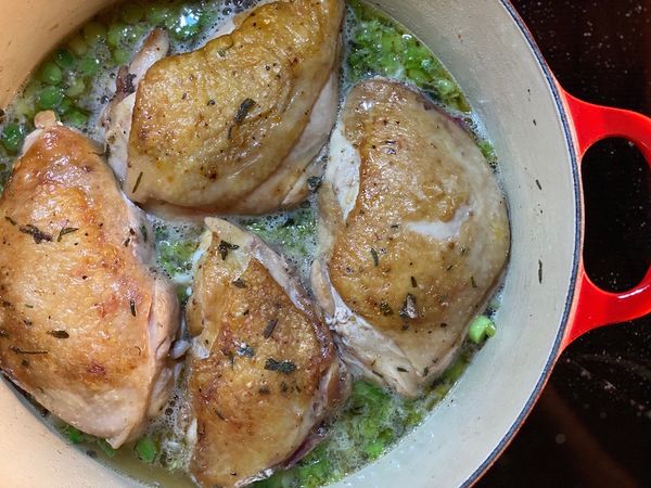 Recipe: Hard Cider And Leek Braised Chicken