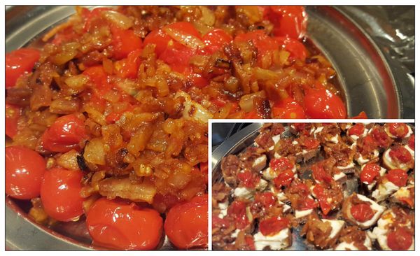 Recipe: Burst cherry Toms And Pancetta Canapes