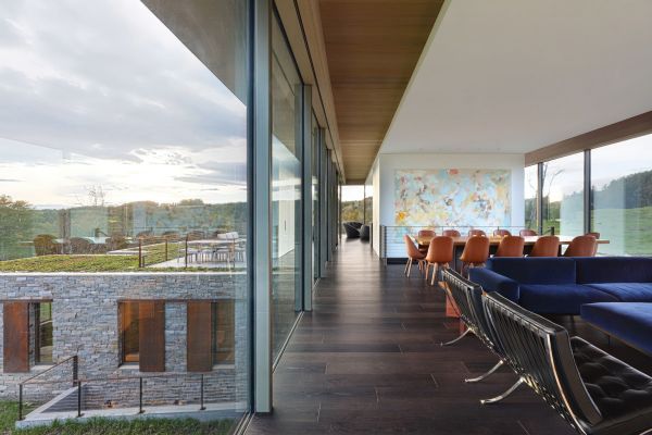 Glass Meets Stone at Link Farm House in Stanford