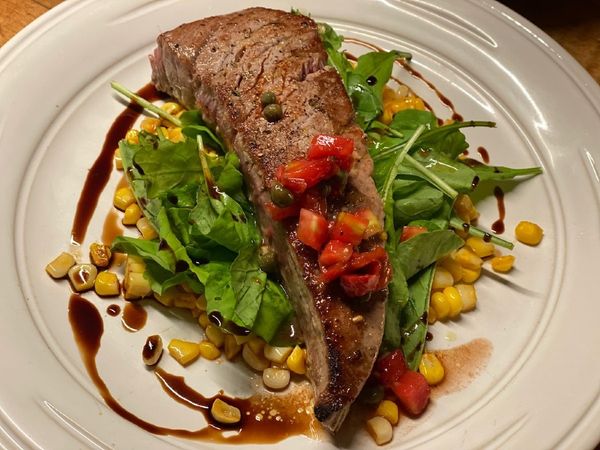 Recipe: Grilled Tuna with Sweet Corn and a Tomato-Caper Relish