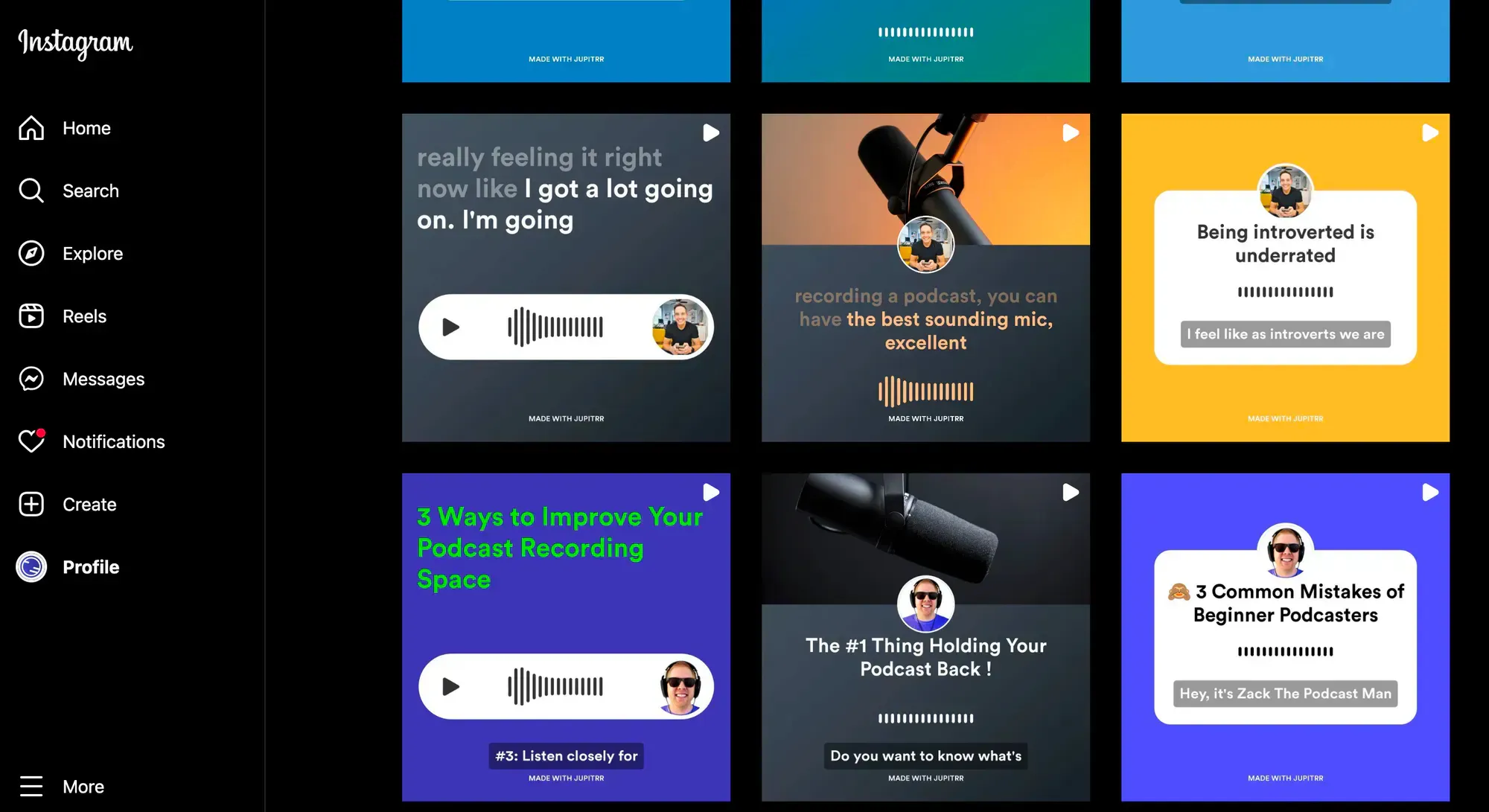 Promote your podcast on Instagram - How Audiograms look on Instagram