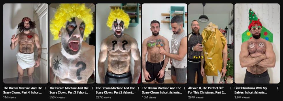Carlos Reig, a YouTuber with 3.5 Mn subscribers, mostly posts his YouTube shorts in parts