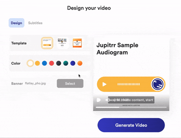 How to upload audio to Facebook - Creating audiogram using Jupitrr