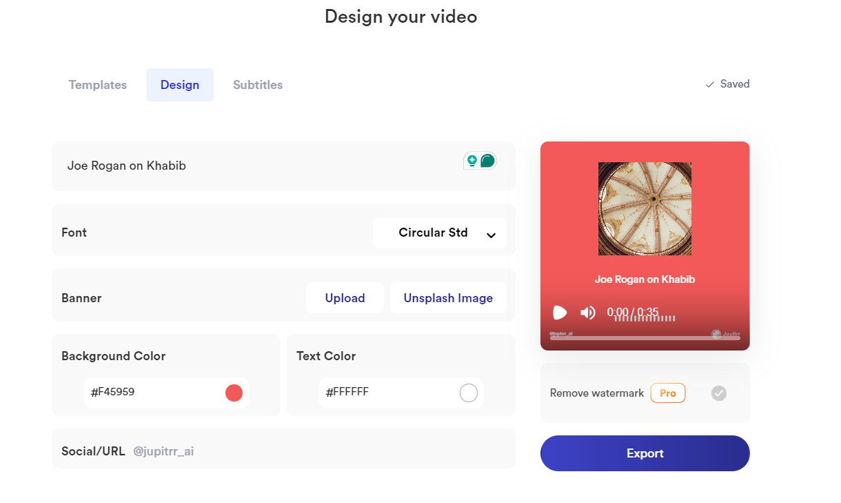 Add title to make animated text in audiogram video