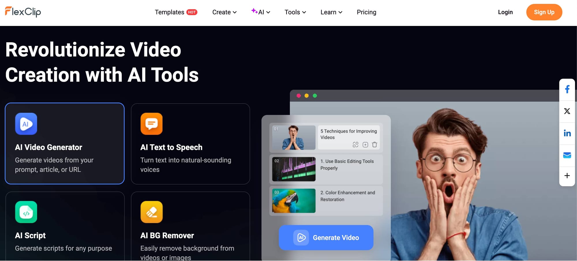 Free AI Video editing tools - FlexClip