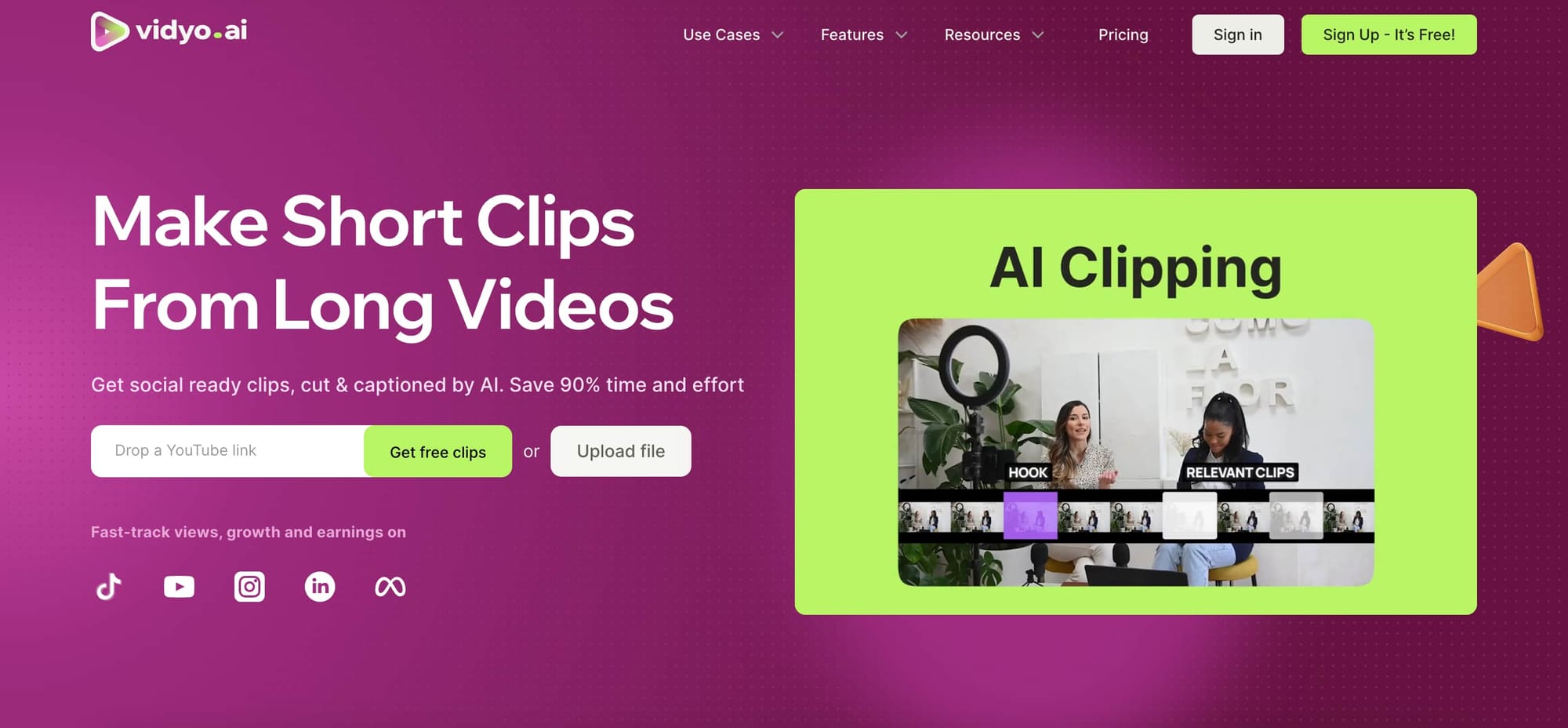 Free AI Video editing tools - Vidyo AI