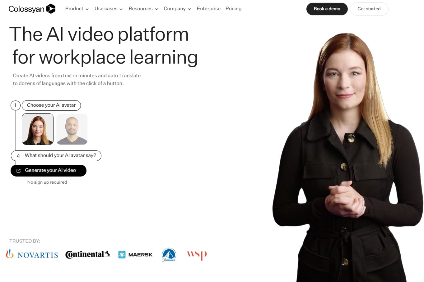Best AI Video Maker - Colossyan's website