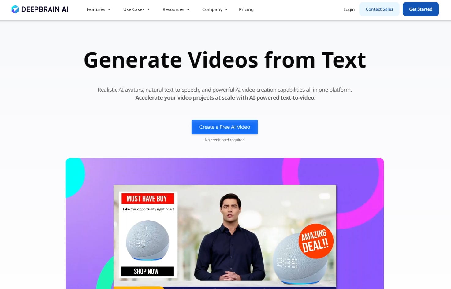 Best AI Video Maker - Deepbrain's website
