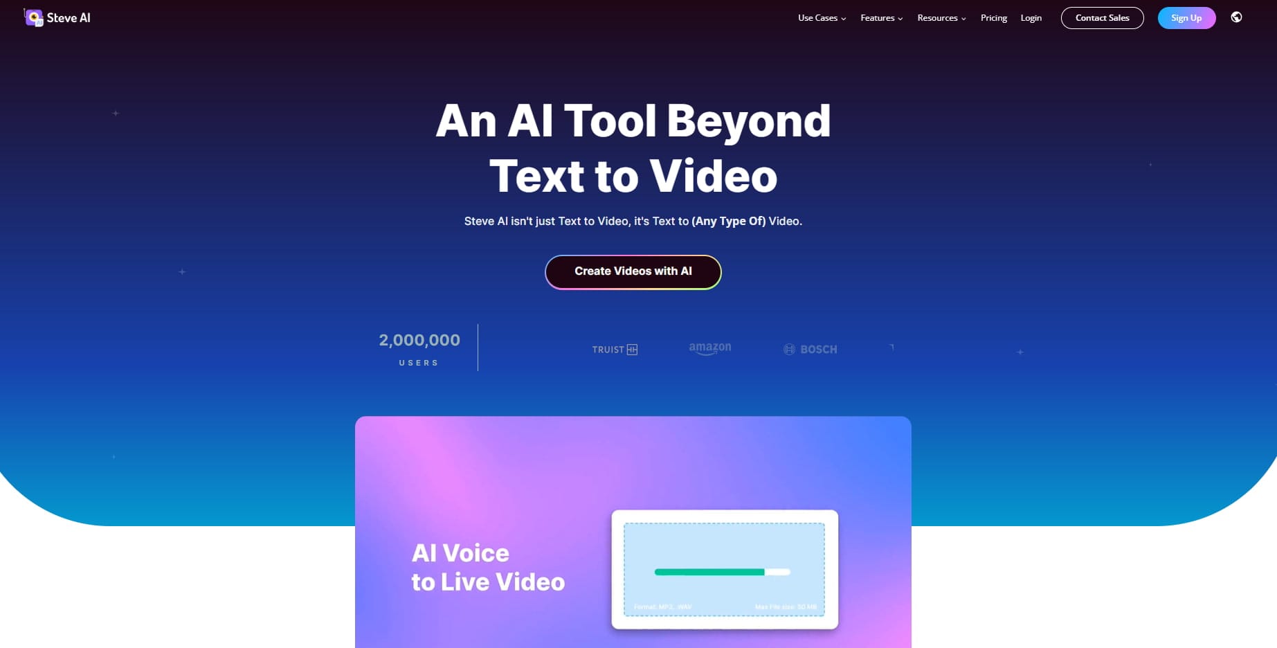 Best AI Video Maker - Steve AI's website