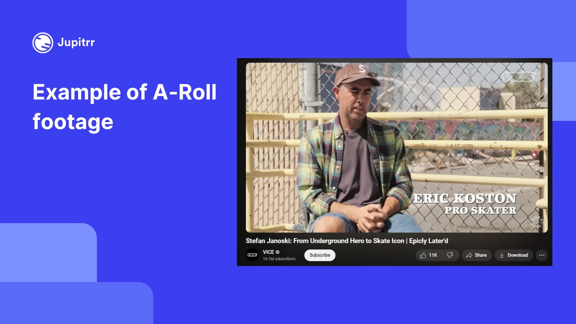 Example of A-Roll footage in a Vice's video