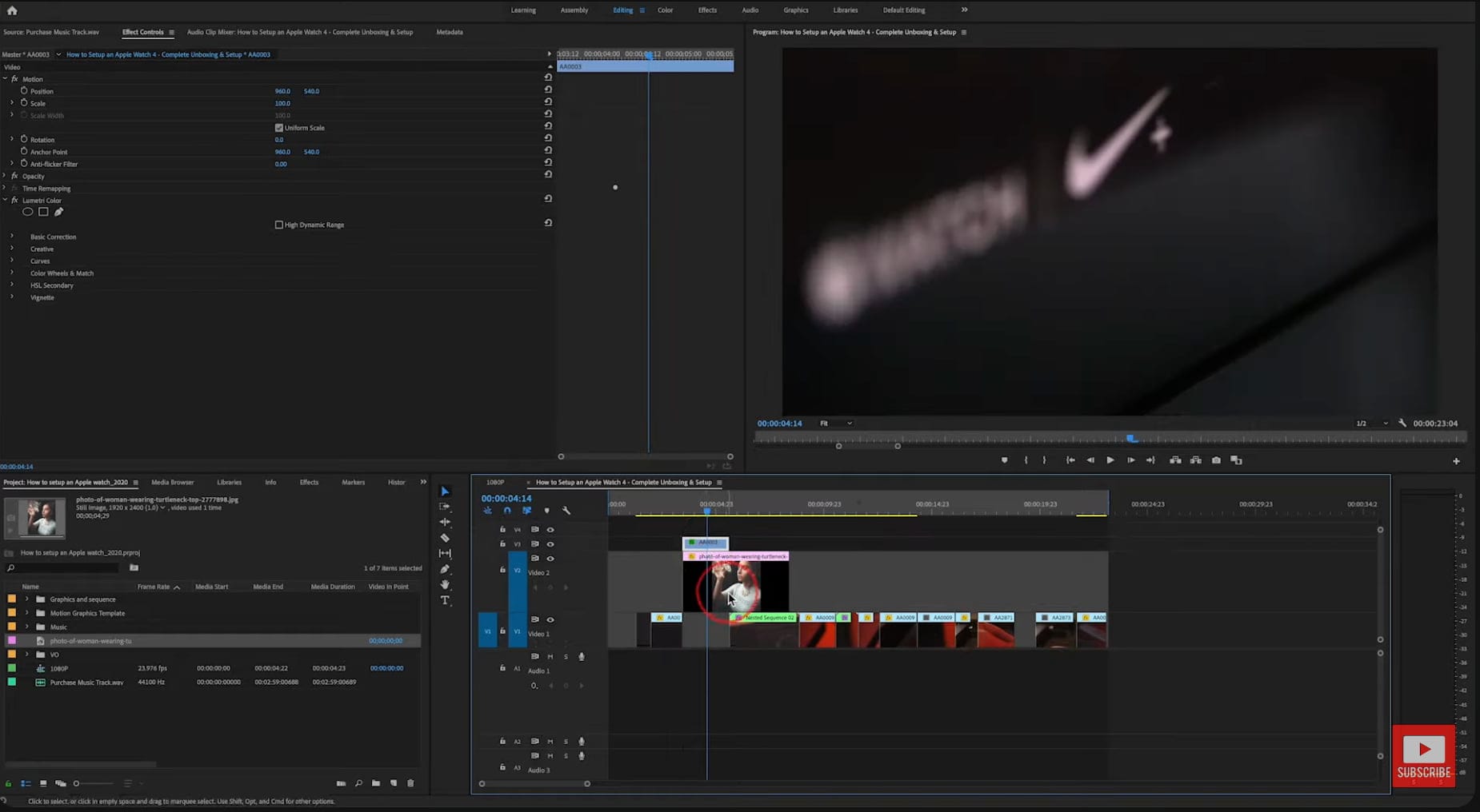 Adding picture to a video using Premiere Pro