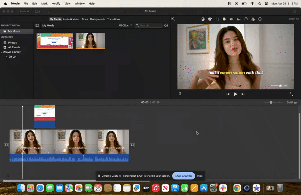 How to add picture to a video using iMovie